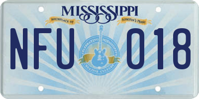 MS license plate NFU018