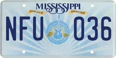 MS license plate NFU036