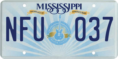 MS license plate NFU037