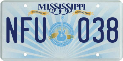 MS license plate NFU038