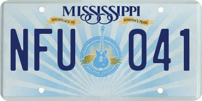 MS license plate NFU041