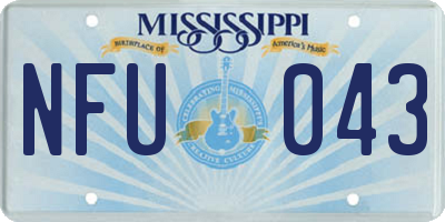 MS license plate NFU043