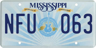 MS license plate NFU063