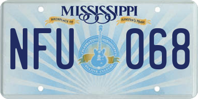 MS license plate NFU068