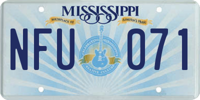 MS license plate NFU071