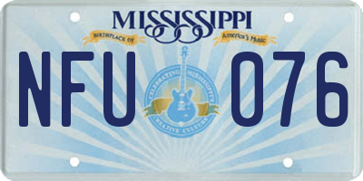 MS license plate NFU076