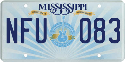 MS license plate NFU083