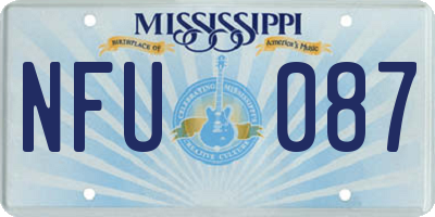 MS license plate NFU087