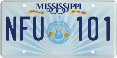 MS license plate NFU101