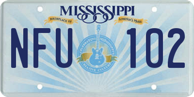 MS license plate NFU102