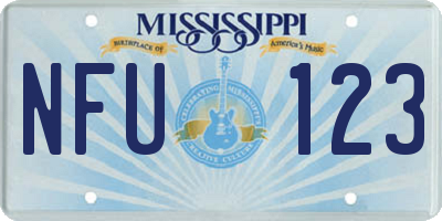 MS license plate NFU123