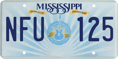 MS license plate NFU125