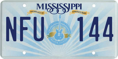 MS license plate NFU144