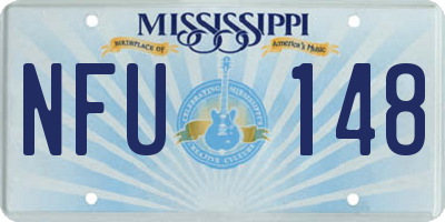 MS license plate NFU148
