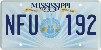 MS license plate NFU192