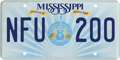 MS license plate NFU200