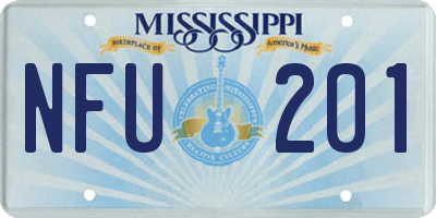 MS license plate NFU201