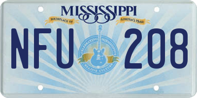 MS license plate NFU208