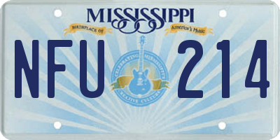 MS license plate NFU214