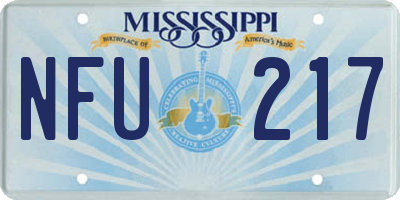 MS license plate NFU217