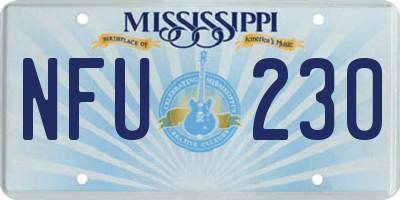 MS license plate NFU230