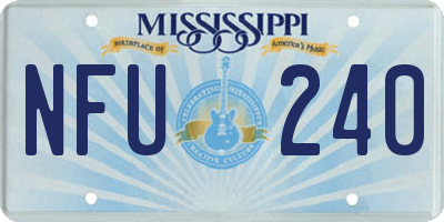 MS license plate NFU240