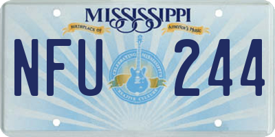 MS license plate NFU244