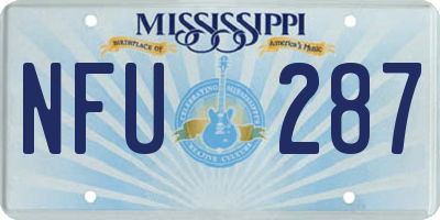 MS license plate NFU287