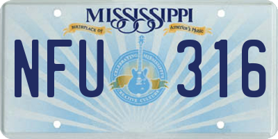MS license plate NFU316