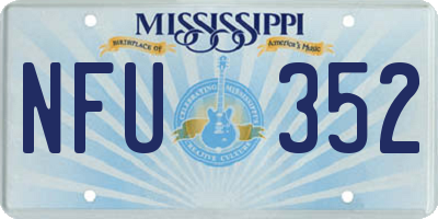 MS license plate NFU352