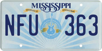 MS license plate NFU363
