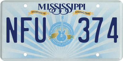 MS license plate NFU374