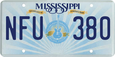 MS license plate NFU380