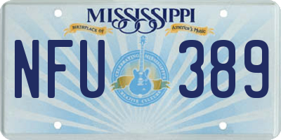 MS license plate NFU389