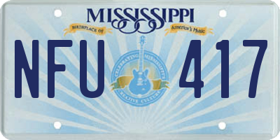 MS license plate NFU417