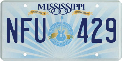 MS license plate NFU429