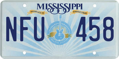 MS license plate NFU458