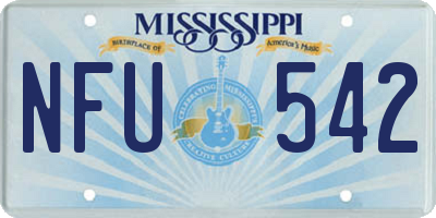 MS license plate NFU542