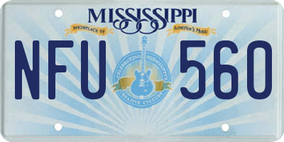 MS license plate NFU560