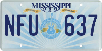 MS license plate NFU637