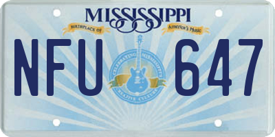 MS license plate NFU647