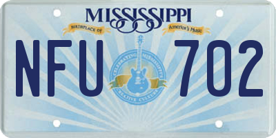 MS license plate NFU702