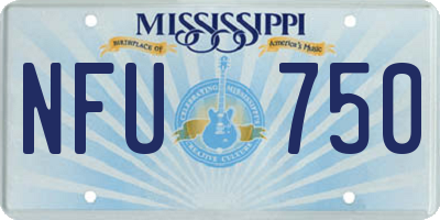 MS license plate NFU750