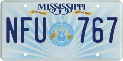 MS license plate NFU767