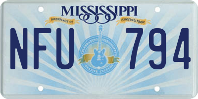MS license plate NFU794
