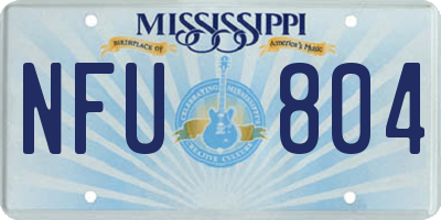 MS license plate NFU804