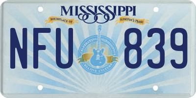 MS license plate NFU839