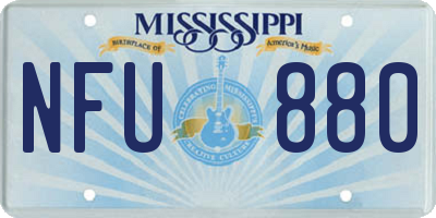 MS license plate NFU880