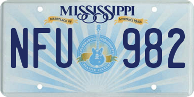 MS license plate NFU982