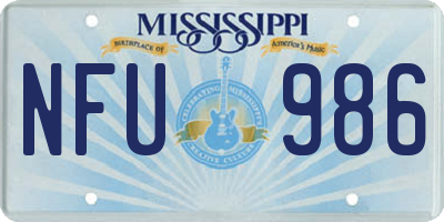 MS license plate NFU986